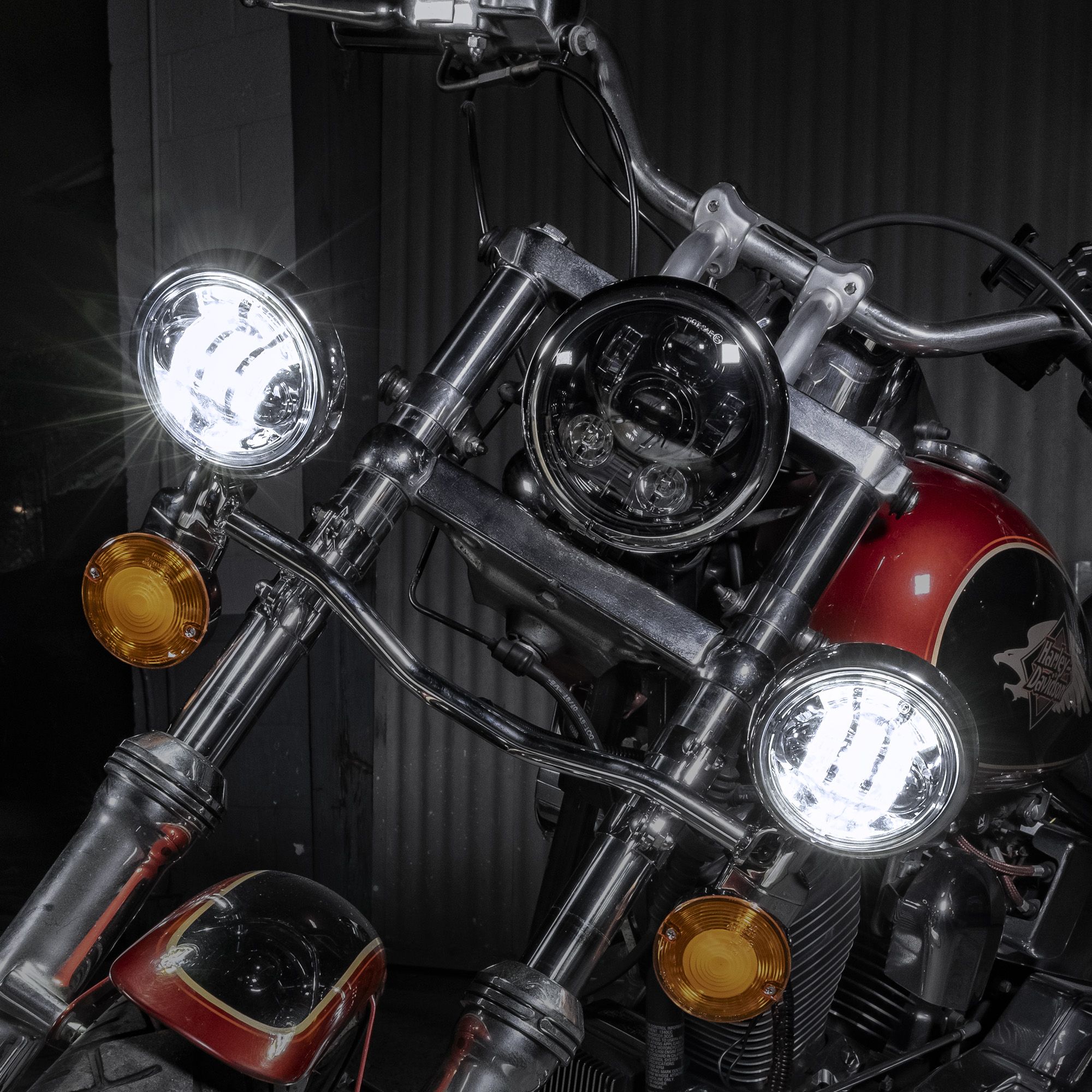 4.5-Inch LED Fog Light Kit for Harley Davidson - Chrome