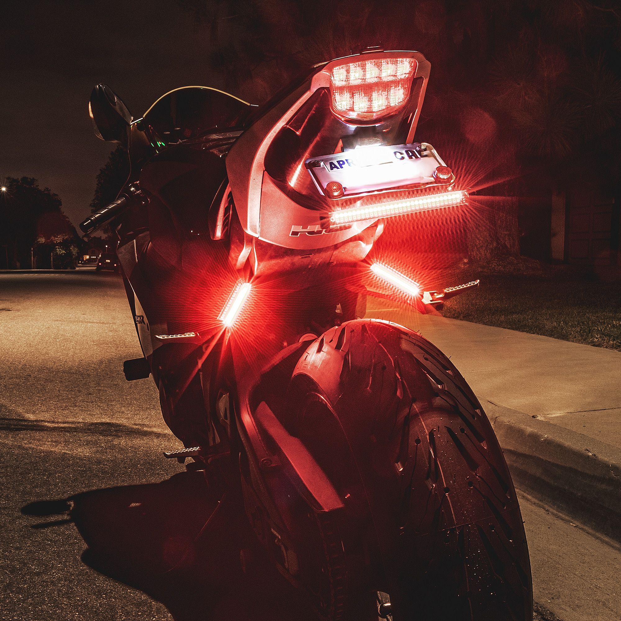 Motorcycle Tail Light Triple LED Strip Flexible Sequential Turn Signal