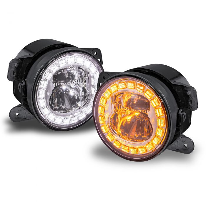 4-Inch Crystal HALO DRL LED Fog Light Kit for Jeep Wrangler JK