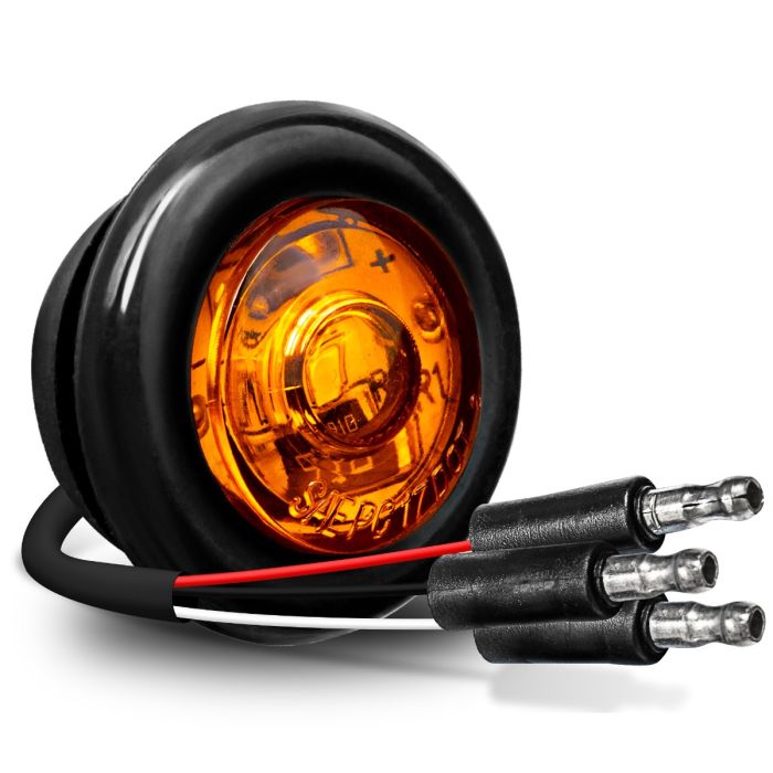 3 4 Inch Round Grommet Mount Amber LED Marker Light w TBT