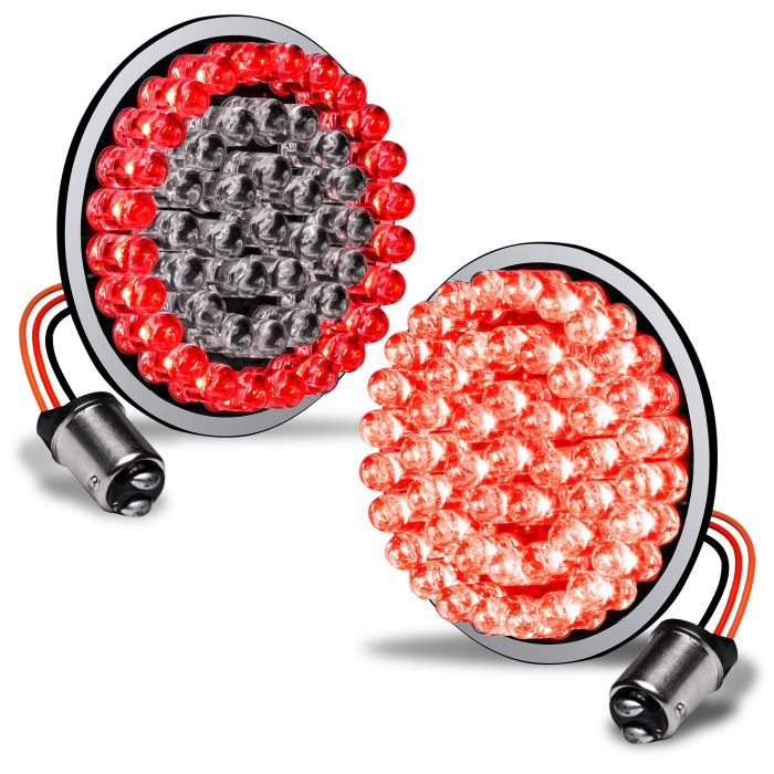 Dual Function 9 LED Mini Bullet Lights in Red or Amber