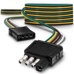 True Mods 16ft 7-Pin Trailer Plug Cord Wire Cable [7-Way Trailer Wiring  Harness] [Brake & Light Control] [10-14AWG] 7 Prong Trailer Light Wiring